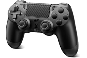 Glitfix Wireless Controller für PS-4, Game Controller kompatibel mit PS-4/Pro/Slim/PC Gamepad mit Turbo/Zurück Taste/Dual Vibration/6-Achsen Gyro Sensor/Touchpanel