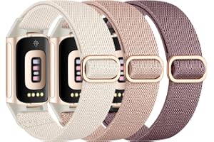 Epova Kompatibel med Fitbit Charge 6-rem – Fitbit Charge 5-rem för kvinnor och män, vattentäta mjuka elastiska nylonsportersättningsband för laddning 5 / Charge 6 fitnessmätare tillbehör