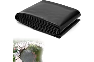 3 x 4 m dammfolie, svart 0,2 mm HDPE dammfolie tung last, flexibel dammpresenning för trädgård fiskdamm landskap skönhet