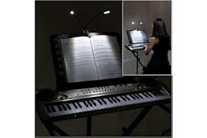 OsAtNb 8 LED Music Clip on LED Lamp Reading Stand LED Light Adjustable Gooseneck Light 3modes USB Book Light Battery Powered Eye Protect Light for Bookworms&Kids Guitar Piano Keyboard Players