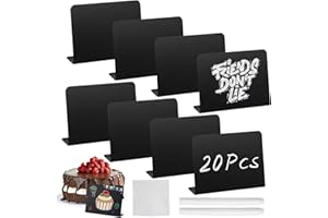 ATSGJLZN 20 Set Mini Schiefertafel zum Beschriften Kleine Tafel,mit 2*Stift und 1*Tuch Abwischbar Kleine Tafeln zum Beschriften für Preisschilder Reserviert Schilder Gastronomie Buffet Schilder 7.5 x 10cm