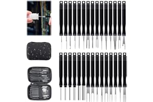 CHINGCOO Outils de Extracteur de Cosses, 30 Pcs Outils de Retrait de Terminal pour Câble de Voiture,Kit de Démontage Extracteur de Connecteur de Câble Automobile (Noir)