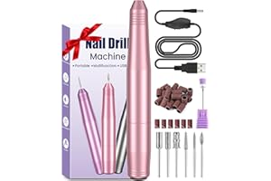 Fresa per Unghie Professionale, BICKON Manicure Elettrico e Pedicure Set con 6 Punte, Sicuro e Silenzioso, 0~20000 RPM Velocità Regolabile, Portatile Fresa Unghie in Gel per Casa Salone Regalo