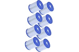 woejgo Pool Filter Type I, Filter Cartridges for Size 1, Size I Filter Cartridge for Pools, Inflatable Pool Filter, Easy Installation, 3.1 x 3.5 Inch. (8 Pack)