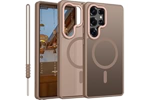 für Samsung Galaxy S25 Ultra Hülle kompatibel mit MagSafe, Handyhülle für Samsung Galaxy S25 Ultra Magnetisch Matte Touch Kameraschutz, rutschfest Kratzfest Schutz Stoßfest Hülle Titan Wüstensand
