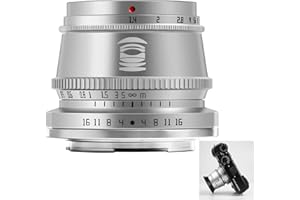 TTARTISAN 35mm F1.4 Obiettivo APS-C MF per fotocamere Fuji X Mount X-A1 X-A10 X-M1 X-M2 X-H1 X-T1 X-T10 X-T20 X-T3 X-T4 X- T100 X-T200 X-T30 X-PR01 XS10 e altro.(d'argento)