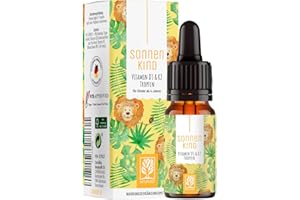 ‎NATURTREU Vitamin D3 K2 Tropfen 100% Vegan für 300 Tage - 500 IE Vitamin D aus Flechten & 25μg Vitamin K für Kinder I Vitamine -Tropfen