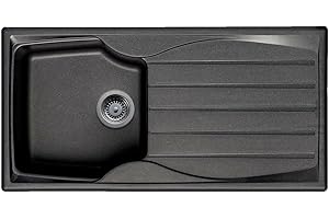 Liquida CMP10GR 1.0 Bowl Reversible Graphite Grey Kitchen Sink and Waste Kit