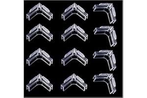 CAASFOOY Confezione da 12 coperture morbide per acquari, 5mm Protezioni angolari acriliche ad Alta Resistenza, Installazione Semplice,(Trasparente)