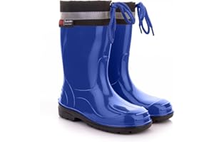 LEMIGO Kalosze gumowe dziecięce unisex dla chłopców i dziewczynek Buty przeciwdeszczowe ze ściągaczem KIM 20-35 EU