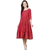 Poshak Women's Cotton & Crepe Anarkali Kurta