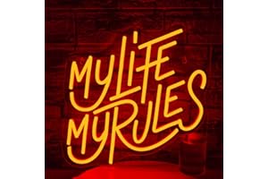 SIGNSHIP Neon Sign My Life My Rules Dimmable Neon Signs for Wall LED Letter Neon Lights Sign for Home Bar Wedding Man Cave Beer Cafe Bistro Club Party Decor Girl Gift