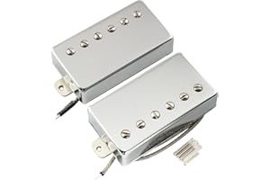 Musiclily Pro LP-CBLA Alnico 5 Cubierta Pastillas Humbucker Mástil Puente Pickups Set 7,8K/8,8K para Guitarra Eléctrica Les Paul SG Style, Cromado