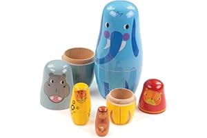 TIDLO Bigjigs - Jungle Animal Russian Dolls Mobili, Decorazione e Deposito per bambini, Multicolore (T0533)