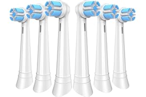 6er MERUYOO Ersatzbürsten Kompatibel mit Oral B iO 10/9/8/7/6/5/4/3 aufsteckzahnbürsten (weiß)