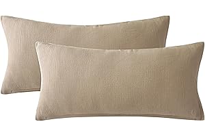 ‎SOULFUL SOULFUL Doppelte Muslin Kissenbezug 40x80 Baumwolle, Helles Kaffeebraun