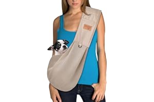 Vrbabies Hundetragetasche, Hundetasche für Kleine Hunde Haustier mit Verstellbare Breite Trägern (Atmungsaktives Mesh, Khaki)