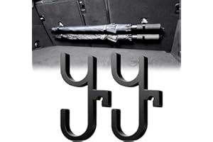 FILOEEX 2 PCS Car Umbrella Holder Hook, Universal Clip-On Car Boot Organiser for Umbrellas & Bags Space-Saving, No-Drill Installation for Car Seats, Strollers, SUV, Truck, Boat, Golf Trolley Storage (Black, D
