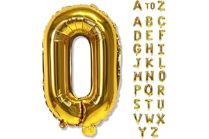 LINGQIANG Foil Letter Balloons 40 Inch, Giant Alphabet O Customize Balloons, Large Self Inflating Name Balloon Letters Gold Decor, Helium Custom Letter Balloon for Women Birthday Party Decoration Supplies