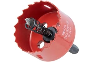 GARHWAL Bi-Metall-Lochsäge 50mm, Bohrkrone, Lochbohrer, mit Dreiecksschaft Adapter und Zentrierbohrer - Präzises und schnelles Schneiden von Holz, Kunststoff, Gipskarton, dünnen Metallplatten und mehr