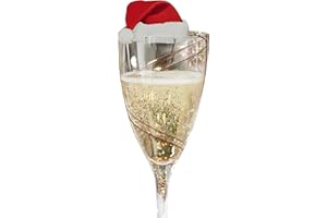 Ginger Ray Fun Christmas Glass Decorations / Card Santa Hats - Table Decorations X 10 - Great for a Party - Christmas Cheer