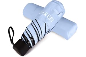 SHINOK Mini Travel Umbrella Lightweight Small Compact Women Umbrellas for Sun Rain Blue