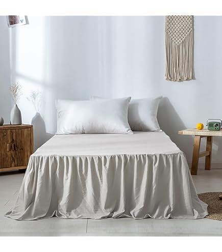Bedrok met ruches, bedhoes 150 x 200 cm, beddengoed met
