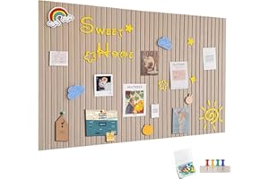 PENBINMALL 120x90cm Große Filz Pinnwand Selbstklebend,Filzboard Memotafeln Memo Boards mit 60 Pinnnadeln Bulletin Board Wanddekoration für Büro Küche, Fotos Memos,dunkle Kamel