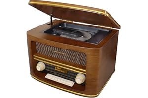 Soundmaster NR961 Nostalgie Stereoanlage mit CD-Player MP3 DAB+ Digitalradio USB Bluetooth Streaming AUX-IN Equalizer Retro Kompaktanlage Fernbedienung