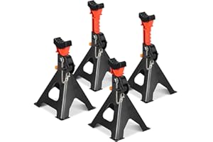 ‎OLLEWIELLAN Ollewiellan 4 Stück Unterstellbock 3T Tragkraf Höhenverstellbar 285-430mm, Unterstellböcke kfz Stützböcke mit Sicherungssplint und Gummiauflagen, Auto PKW Abstellbock Stützbock Ständer