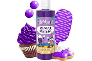 Colorant Alimentaire 160ml - Fidton Colorants Alimentaires Hautement Concentré de Grande Capacité pour la Décoration de Gâteaux, Colorant Alimentaire Liquide pour Fondant, Macaron - Violet Raisin