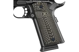 Guuun 1911 Grips G10 Full Size 1911 Grip Ambi Safety Cut Big Scoop Sunburst Texture - Coyote Color