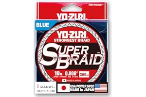 DUEL Yo-Zuri Super Braid Angelschnur, geflochten, auf Spule, 274 m, 4,5 kg Schnur, blau