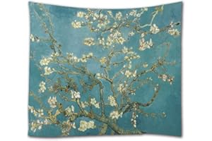 A.Monamour Arazzo da Parete Grande Mandala Albero Di Mandorlo In Fiore Di Vincent Van Gogh Arti Classiche Stampa Telo Tessuto Tenda Tovaglia Copriletto Copridivano Arazzi Murale Decorazione