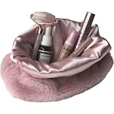 MELSEA Plush Makeup Bag Powder Pink Organizer Travel Bag