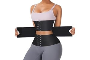 FeelinGirl Fajas Reductoras Moldeadora para Mujer Waist Trainer para Control Cintura Reductor Cinturón Abdomen Shapewear Bodysuit Negro