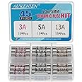 AUKENIEN Fuses Mixed Household UK 3 Values 45pcs 3A 5A 13A Fuse 3 5 13 Amp Fuses Assorted 6.3 x 25MM 0.248x0.984 Inch 240V 240 Volt Ceramic Fuses Assortment Kit for Mains Plug
