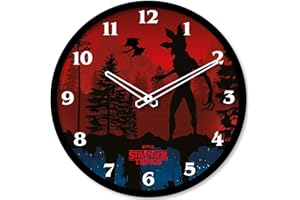 Pyramid International Orologio da parete grande Stranger Things, design capovolto, diametro 25 cm, GP86510