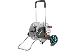Gardena Dévidoir métallique sur roues AquaRoll M, Argent, Orange, Noir, CleverRoll M métal
