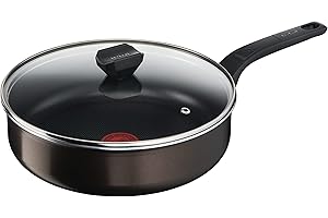 Tefal Sauteuse 24 cm + couvercle, Tous feux sauf induction, Revêtement antiadhésif, Fabriqué en France, Easy Cook&Clean B5543202