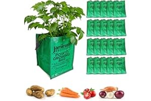 JBA Seed Potatoes 20 x Potato Planter Bags suitable for growing all Vegetables all year round 18"x12"x12" Has Drainage Holes and Carry Handles- By Jamieson Brothers