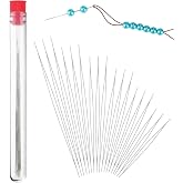 18 Pieces Folding Beading Needles, 6 Sizes Needles for Eye Beads | Large Beading Needles Large Beads Needles Straight Long Ne