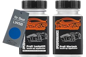 TRISTARcolor Autolack Lackstift Set für Seat LW5B Azul Galia Basislack Klarlack je 50ml