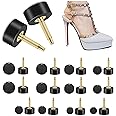 NALACAL High Heel Shoes Replacement Tips, Shoe Repair Stiletto Caps Heel Protector Dowels,Women's Round High Heel Cover for Holes, Shoe Hole Repair Patch Kit for High Heels (12 Pairs)