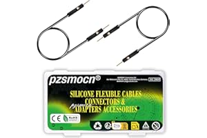 pzsmocn Silicone Flexible Jumper Wires Breadboard 24AWG 20cm Long 40 Sets / 120 Pcs for Dupont 2.54 mm Pitch Connector 1-Pin Black Male-Male Header Solderless Electronic Adapter Ribbon Cable