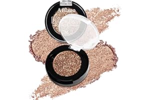 Afflano Fard à Paupières Métallique Diamant, Eyeshadow Glitter Couleur Intense, Ombre à Paupières Brune Pailletée, Couvrante d'Un Seul Coup, Neutre Paillettes Nude Étincelantes Maquillage Quotidien,5H