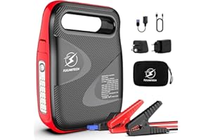 FLYLINKTECH Starthilfe Powerbank mit 220V/50Hz 100W AC-Ausgang für alle Benzinmotor oder 8.0L Dieselmotor, 2500A Spitzstrom 24000mAh Tragbare Auto Starthilfe 12V