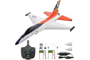 DEERC F16 Style Avión Teledirigido(X-62A Vista), RC Avión de 4 Canales, Jet de Control Remoto con estabilizador giroscópico de 6 Ejes, EPP RTF, Planeador de Hobby, fácil de Volar, Adultos y niños