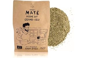 YVY MATÉ Yerba Mate Bio Affiné 24 mois Grand Cru 250g | Non Fumé | Sans Tige | Sans Poussière | Maté Bio et Équitable | Peu amer et naturellement sucré | Maté Énergisant Bien Être