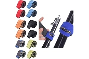 Forhome Pack of 12 Fishing Rod Belts, Fishing Rod Velcro Straps Adjustable, Fishing Rod Straps for Bundling Fishing Rods, Badminton Rackets, Golf Clubs (6 Colours)